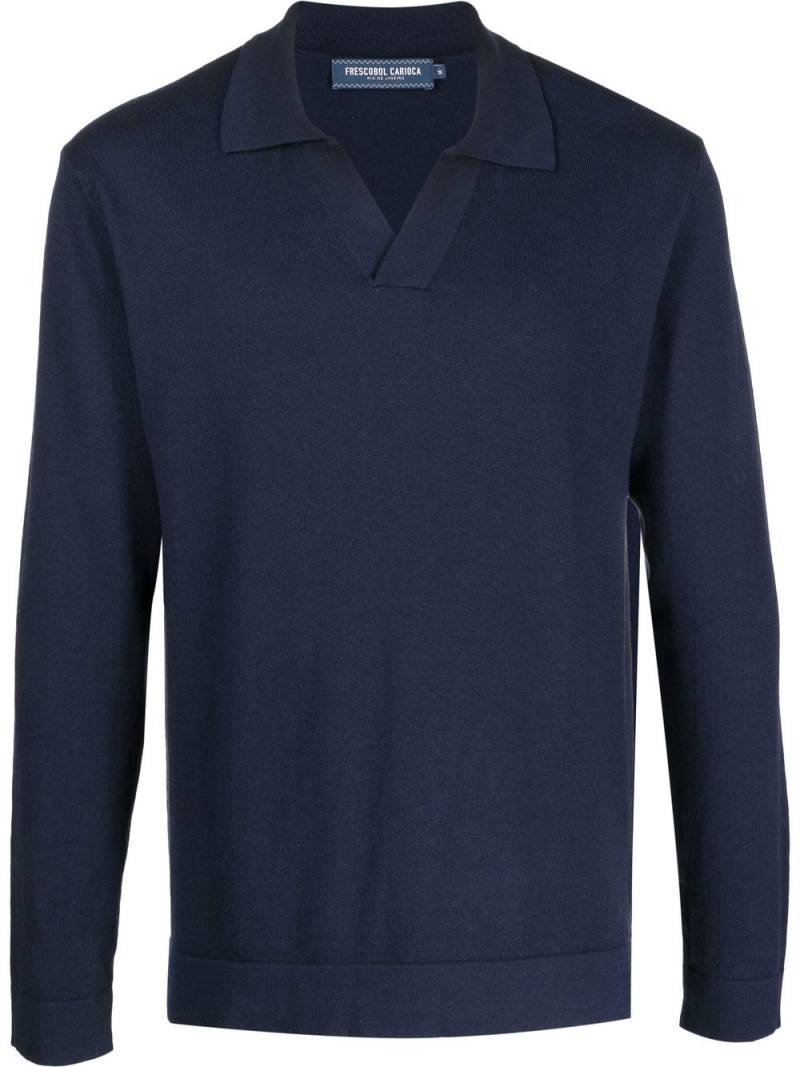 Frescobol Carioca knit polo jumper - Blue von Frescobol Carioca