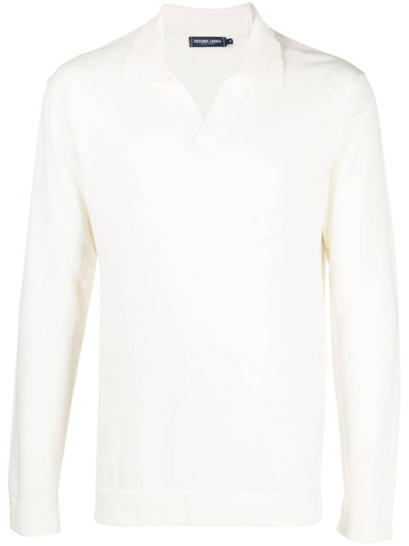 Frescobol Carioca knitted long-sleeve polo shirt - Neutrals von Frescobol Carioca