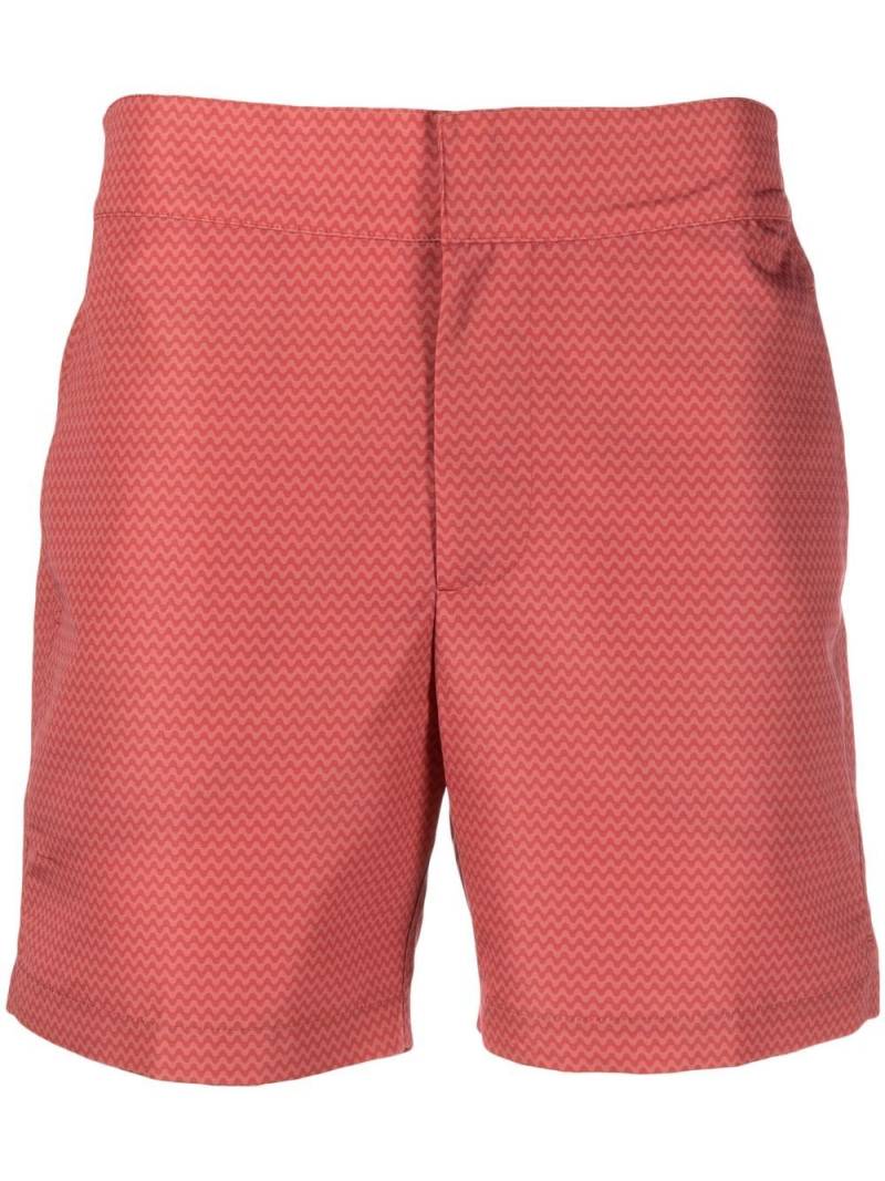 Frescobol Carioca zig-zag print swim shorts - Orange von Frescobol Carioca