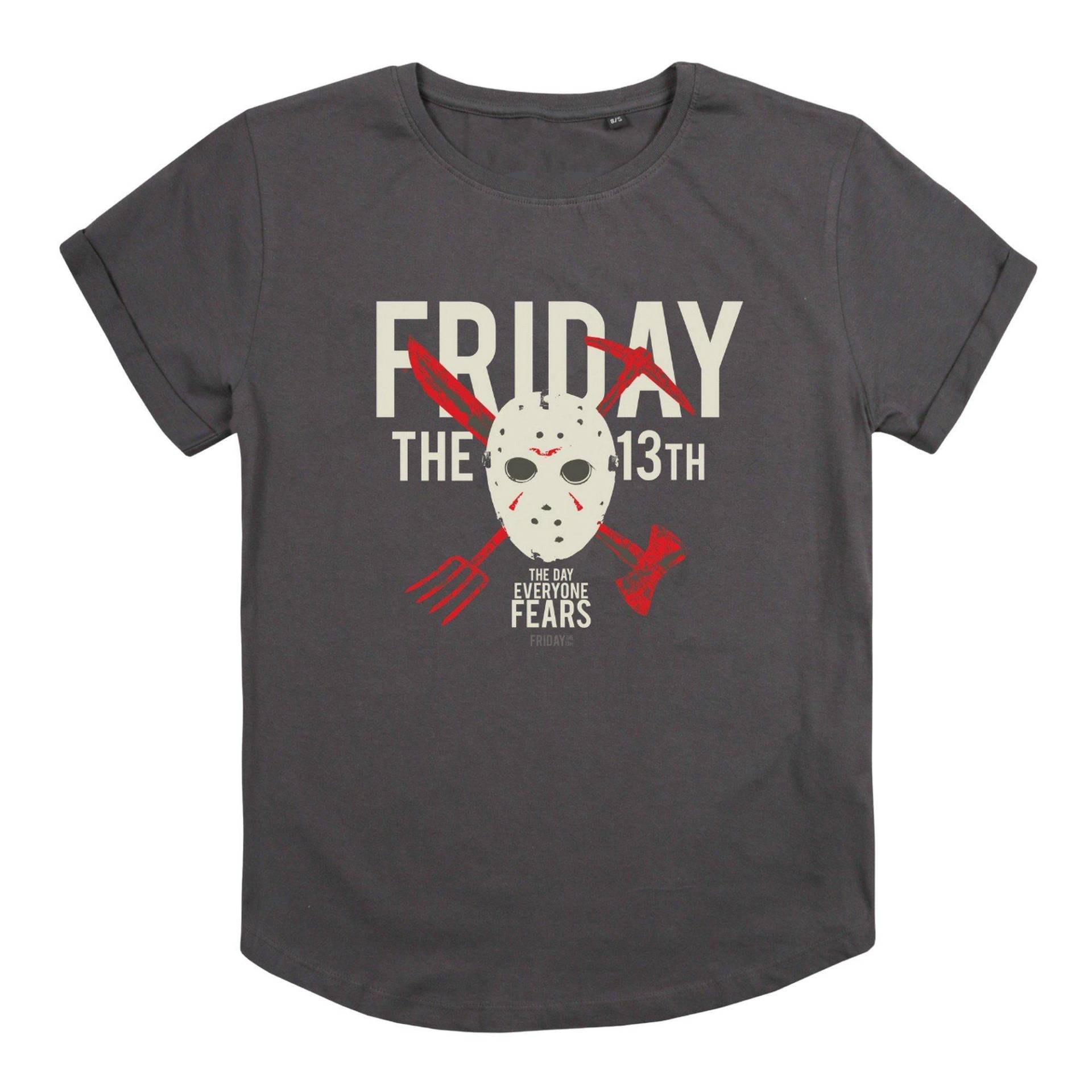 The Day Everyone Fears Tshirt Krempelärmel Damen Taubengrau M von Friday The 13th