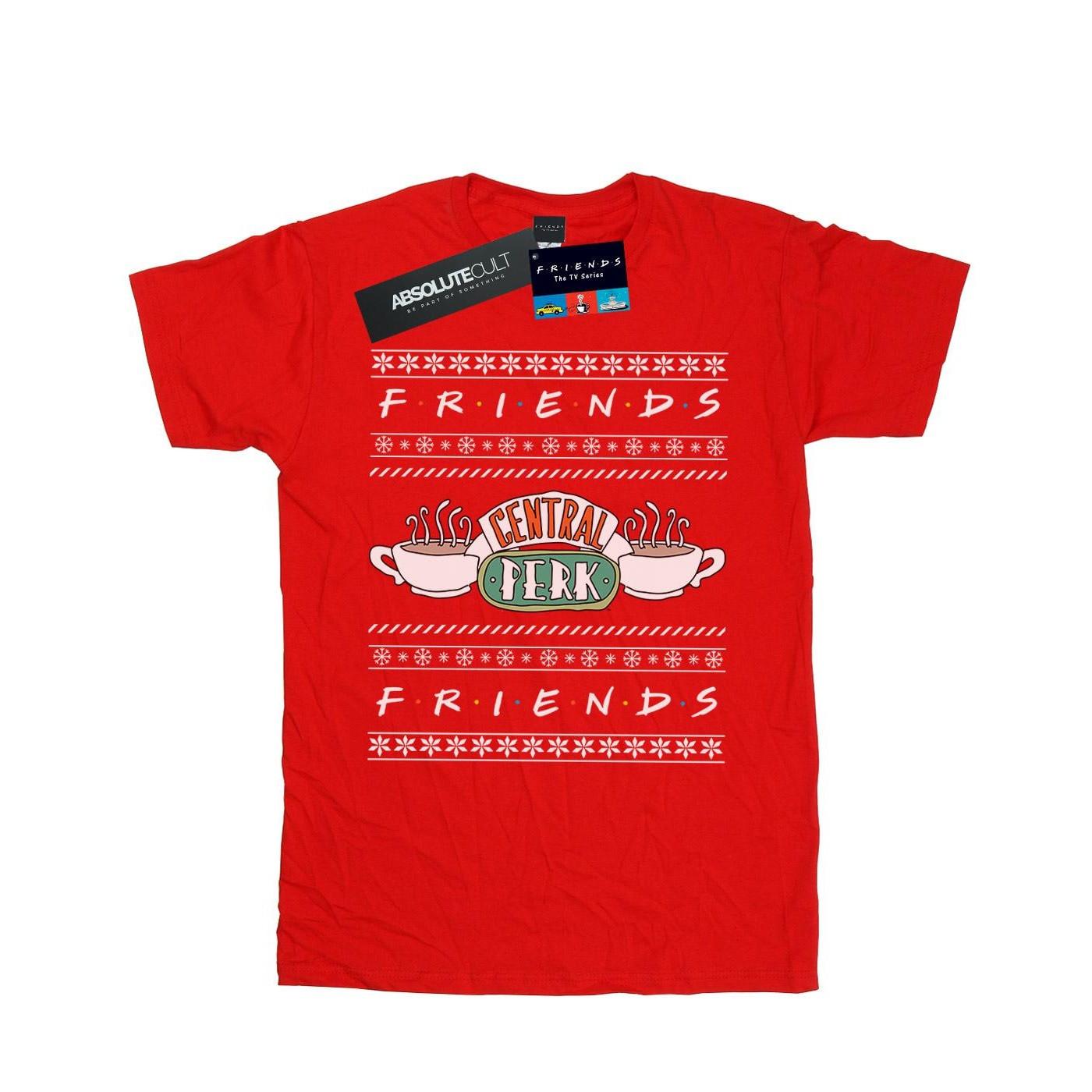 Fair Isle Central Perk Tshirt Herren Rot Bunt 4XL von Friends
