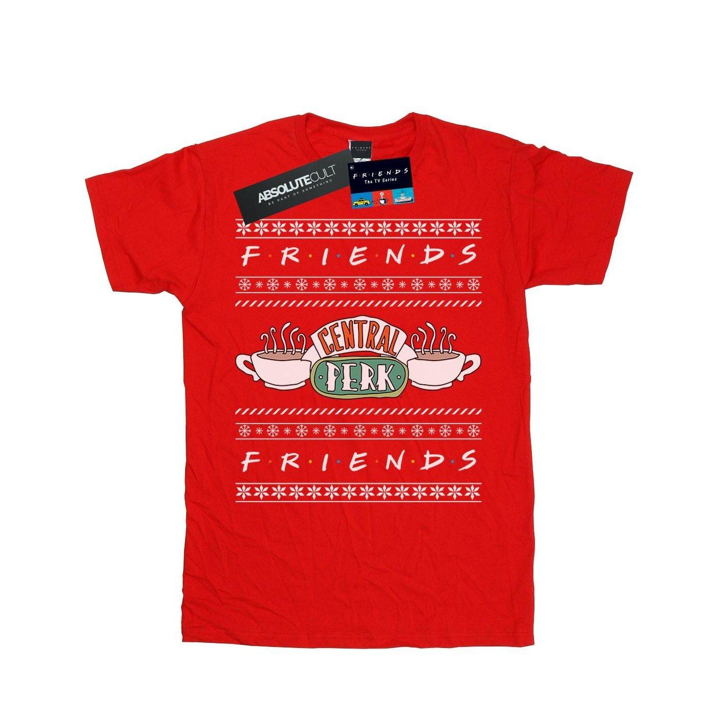 Fair Isle Central Perk Tshirt Jungen Rot Bunt 128 von Friends