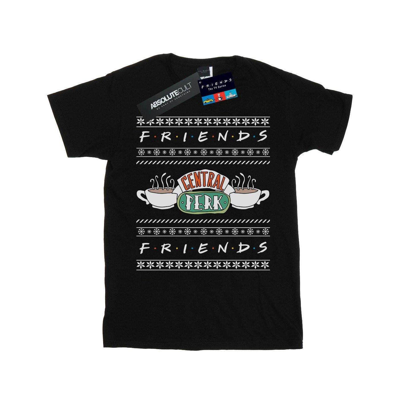 Fair Isle Central Perk Tshirt Jungen Schwarz 128 von Friends