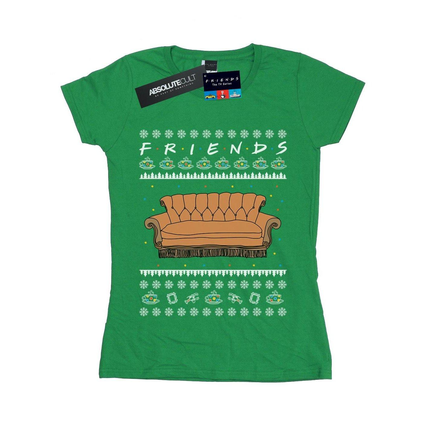 Fair Isle Couch Tshirt Damen Grün XXL von Friends
