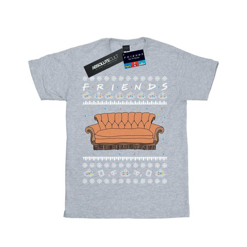 Fair Isle Couch Tshirt Jungen Grau 116 von Friends