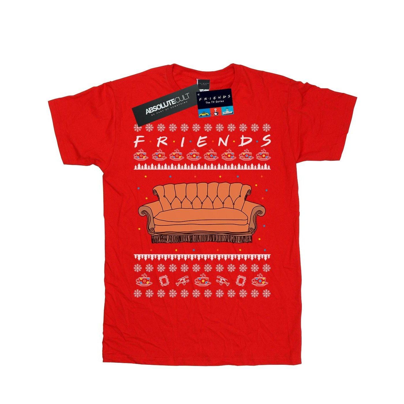 Fair Isle Couch Tshirt Jungen Rot Bunt 128 von Friends