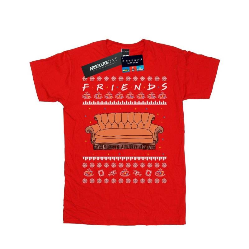 Fair Isle Couch Tshirt Jungen Rot Bunt 128 von Friends