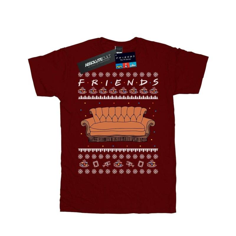 Fair Isle Couch Tshirt Jungen Weinrot 128 von Friends