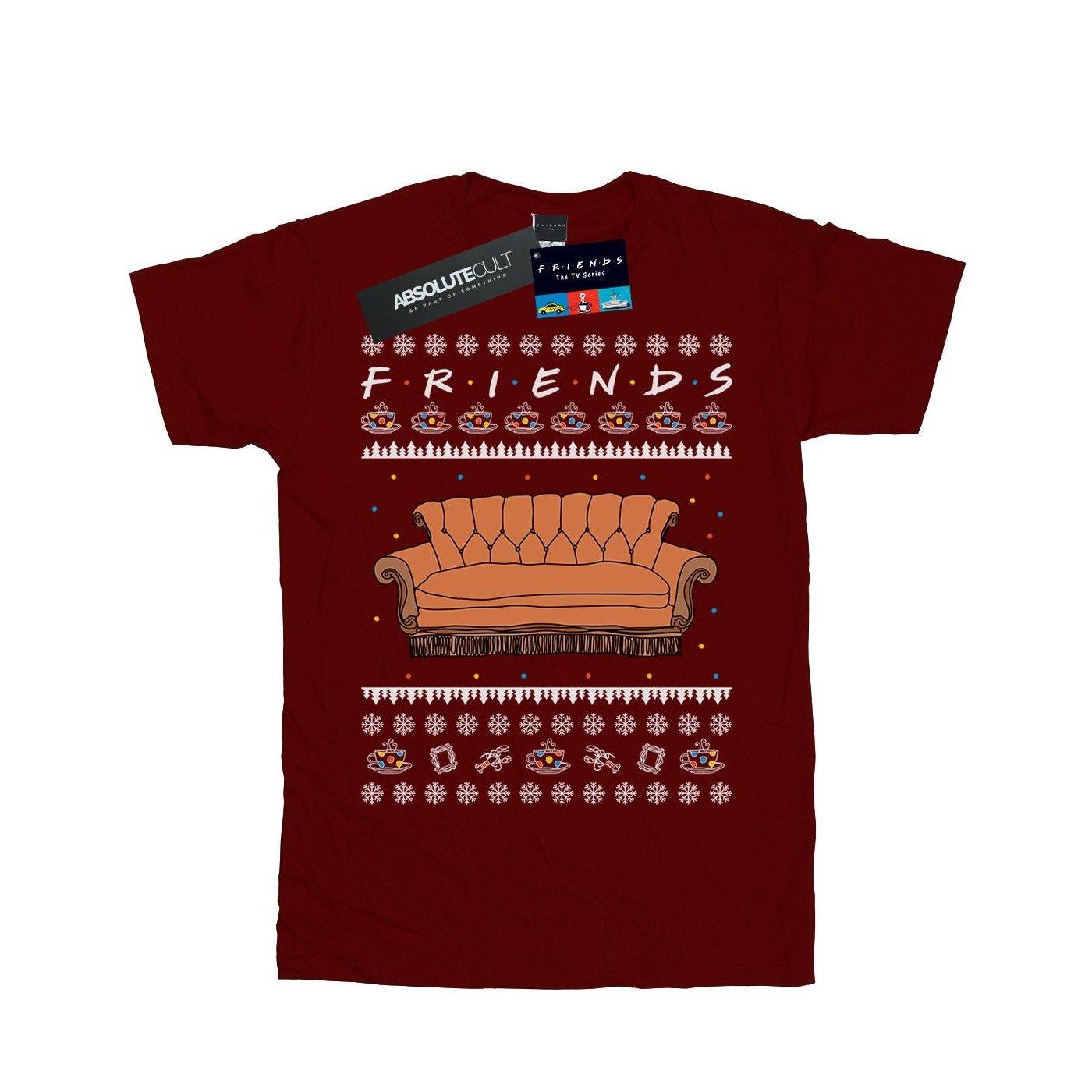 Fair Isle Couch Tshirt Jungen Weinrot 152-158 von Friends