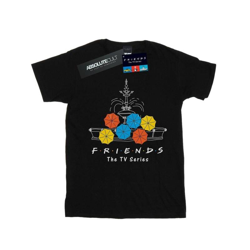 Fountain And Umbrellas Tshirt Damen Schwarz 3XL von Friends