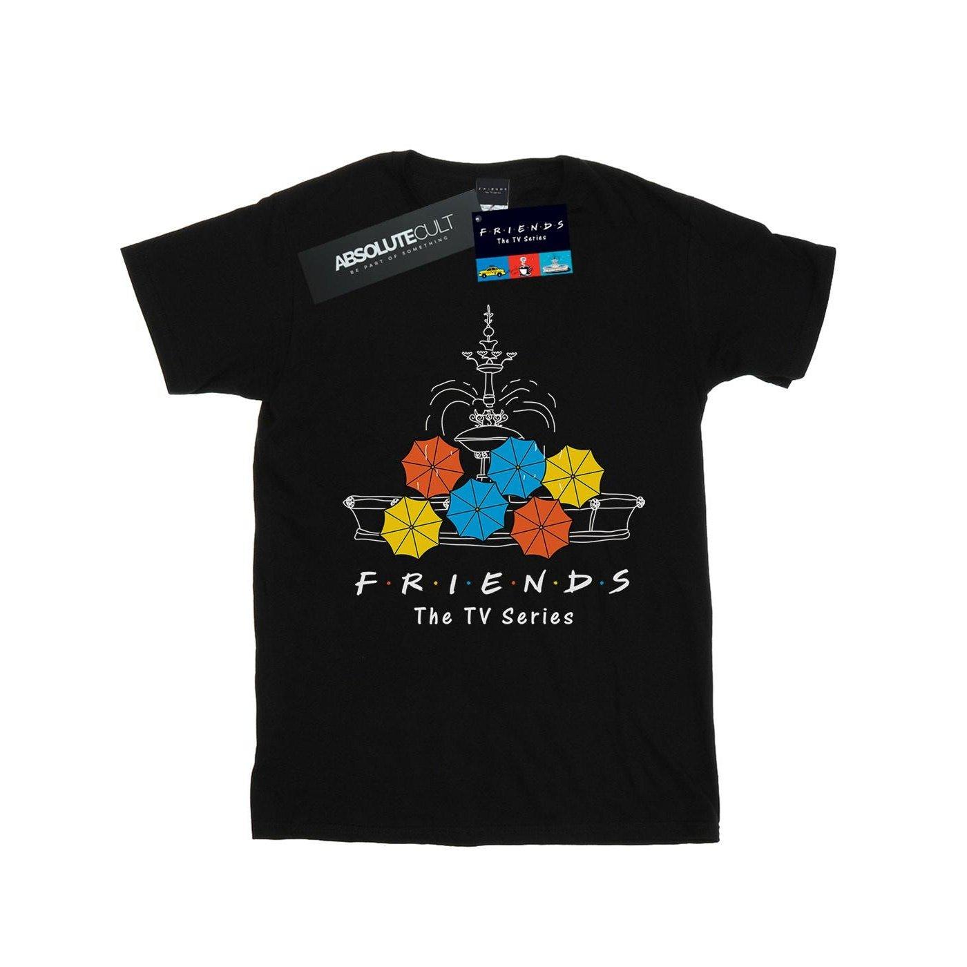 Fountain And Umbrellas Tshirt Damen Schwarz M von Friends