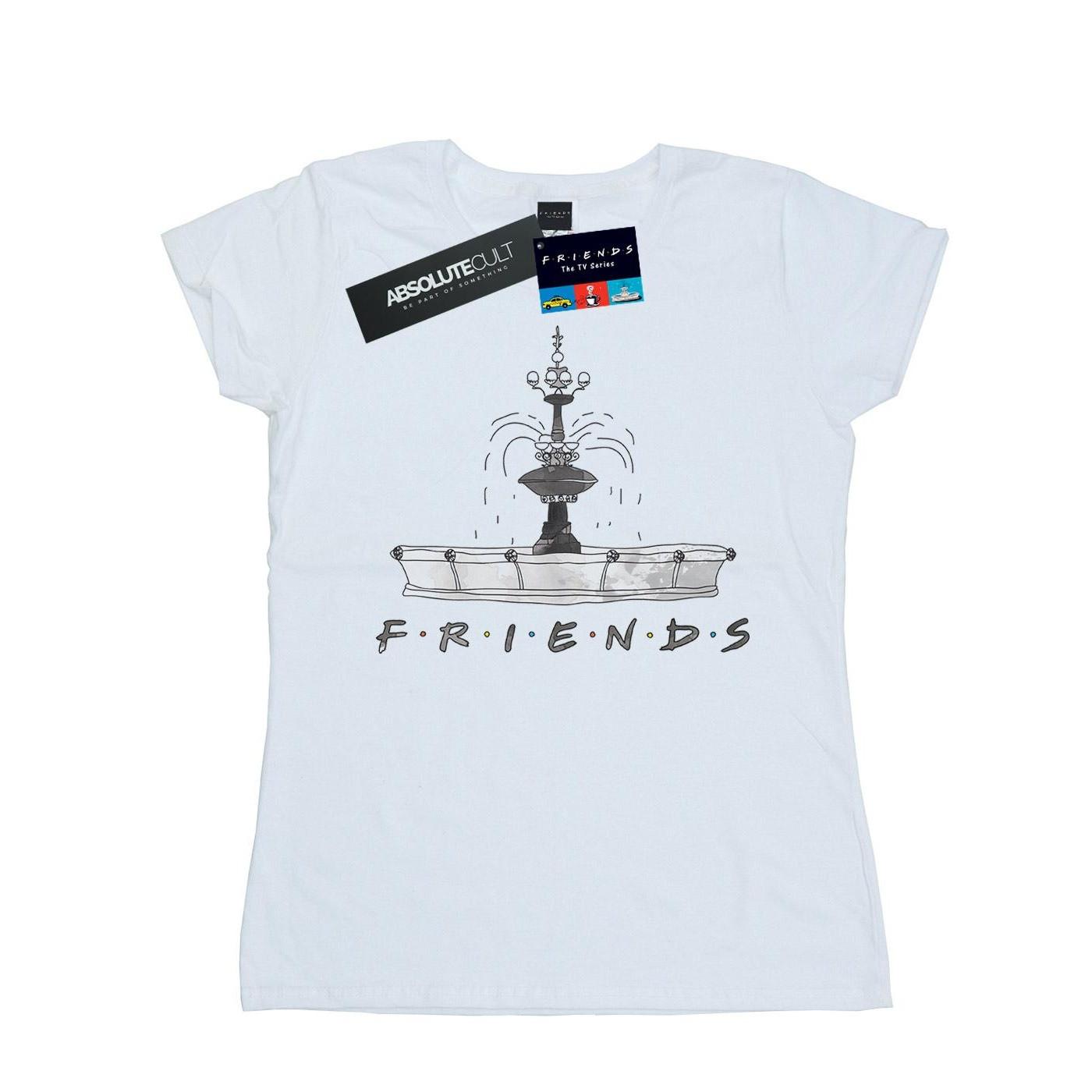 Fountain Sketch Tshirt Damen Weiss S von Friends