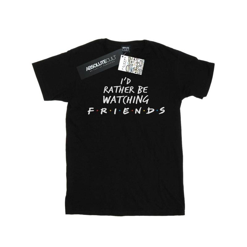 Rather Be Watching Boyfriend Fit Tshirt Damen Schwarz 3XL von Friends