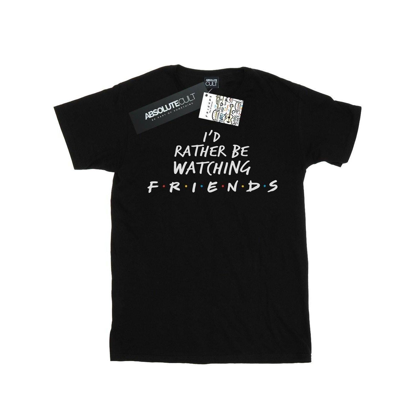 Rather Be Watching Boyfriend Fit Tshirt Damen Schwarz 4XL von Friends