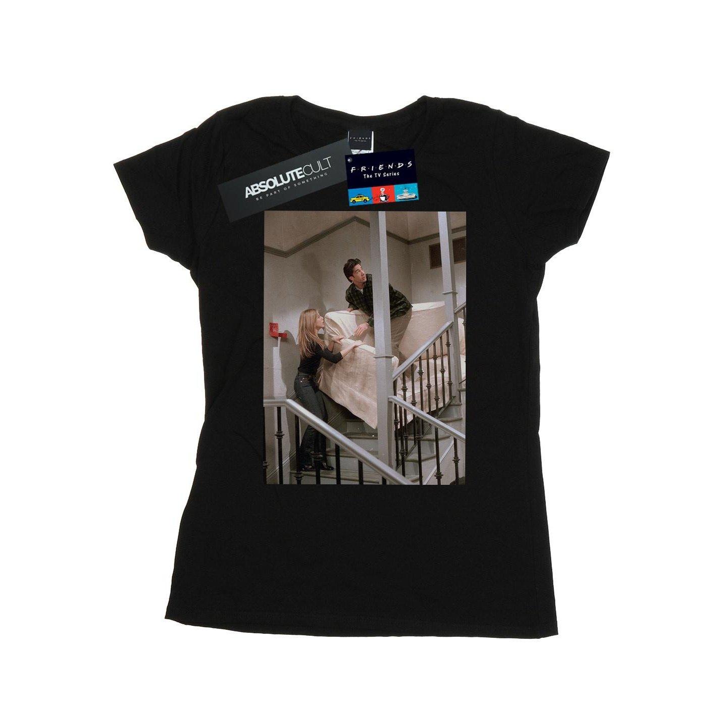 Sofa Stairs Photo Tshirt Damen Schwarz M von Friends