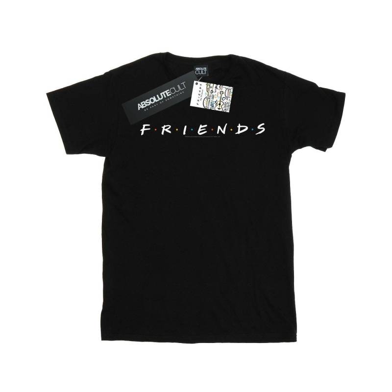 Text Logo Tshirt Mädchen Schwarz 128 von Friends