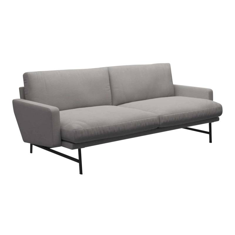 LISSONI SOFA 2er Stoff Sofa, Grösse breite 198 cm, Stoffbezug CHRISTIANSHAVN blue-uni 1153, Gestell edelstahl, matt poliert von Fritz Hansen