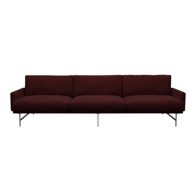 LISSONI SOFA 3er Stoff Sofa, Grösse breite 243 cm, Stoffbezug CHRISTIANSHAVN light-beige 1120, Gestell edelstahl, matt poliert von Fritz Hansen