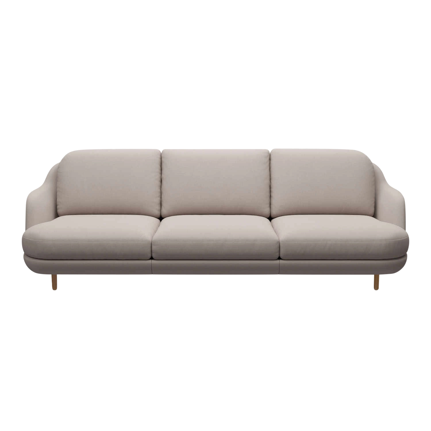 LUNE 3er Stoff Sofa, Stoffbezug CHRISTIANSHAVN yellow 1110, Gestell klar lackierte eiche von Fritz Hansen