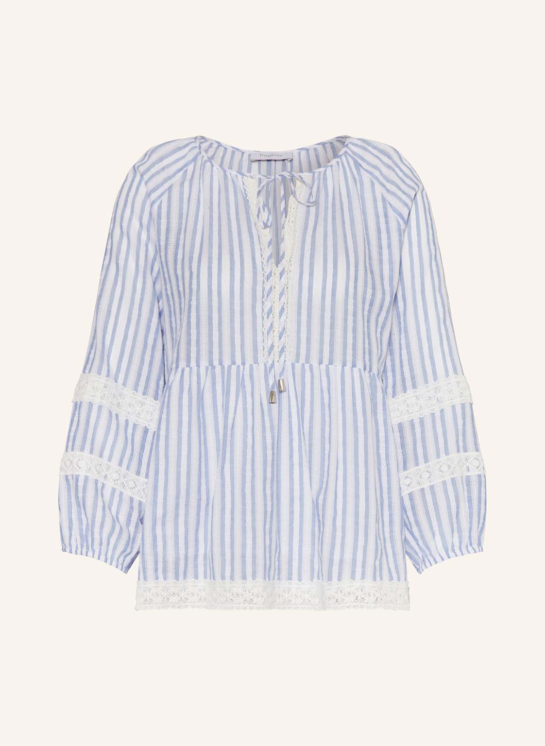Frogbox Blusenshirt Mit Spitze blau Frogbox Blusenshirt Mit Spitze blau von FrogBox