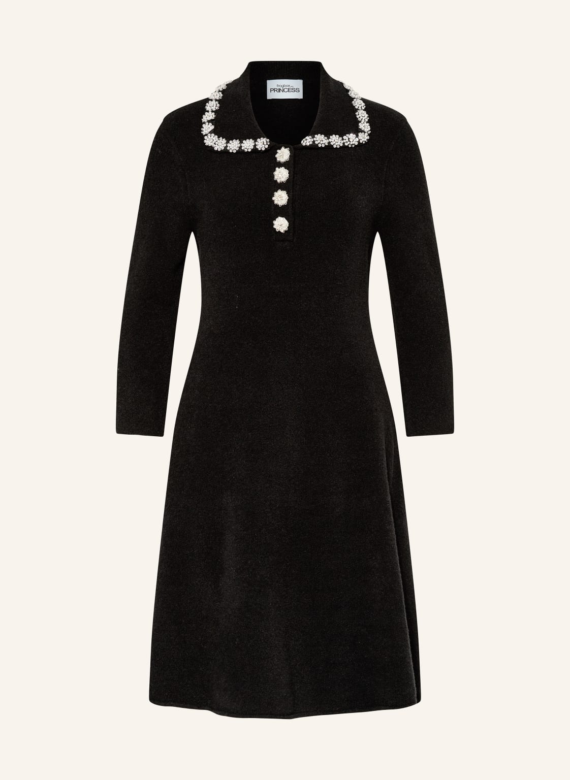 Frogbox Frottee-Polokleid Mit Schmucksteinen schwarz Frogbox Frottee-Polokleid Mit Schmucksteinen schwarz von FrogBox