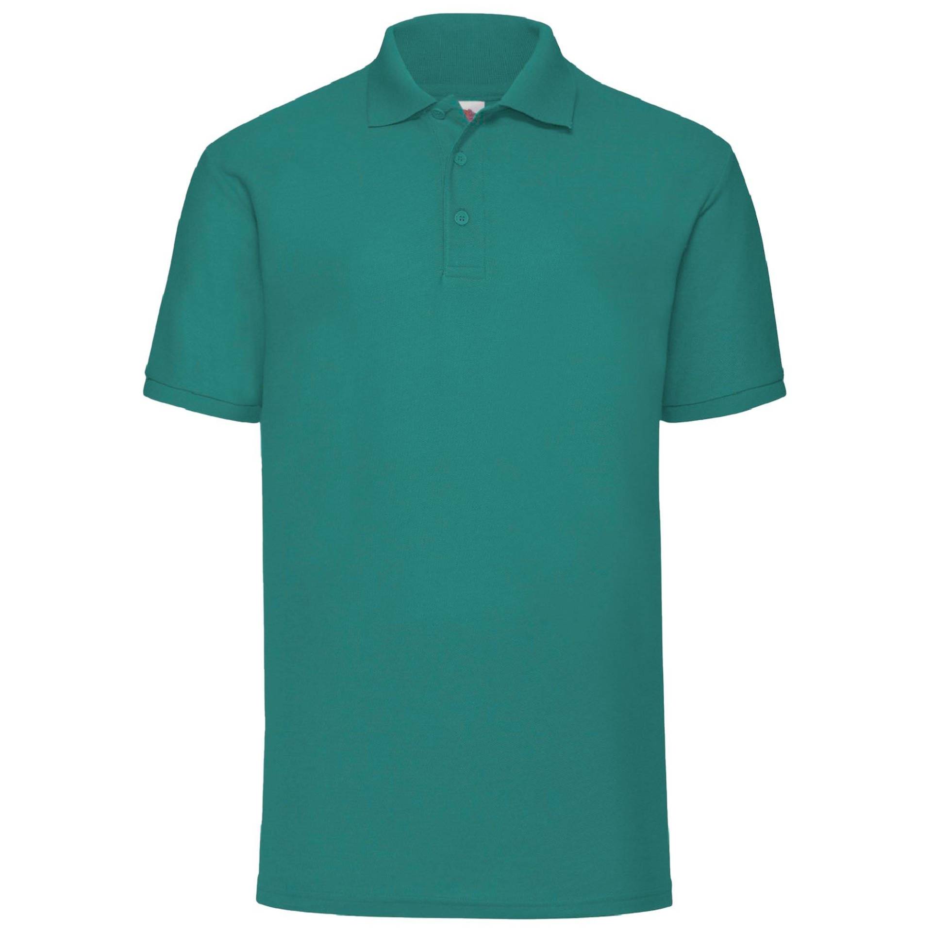 Fruit of the Loom - 6535 Pique Kurzarm Polo Shirt, für Herren, Smaragdgrün, Größe M von Fruit of the Loom