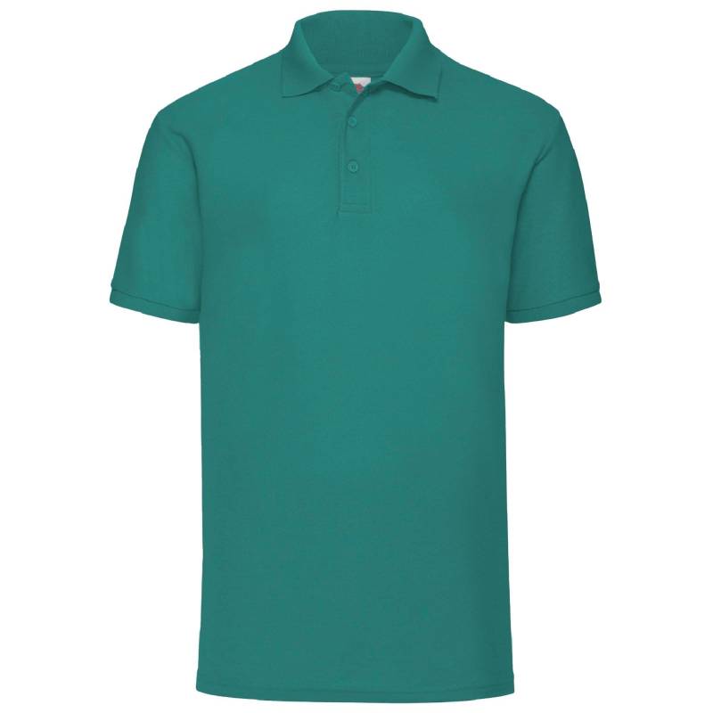 6535 Pique Kurzarm Polo Shirt Herren Smaragdgrün M von Fruit of the Loom