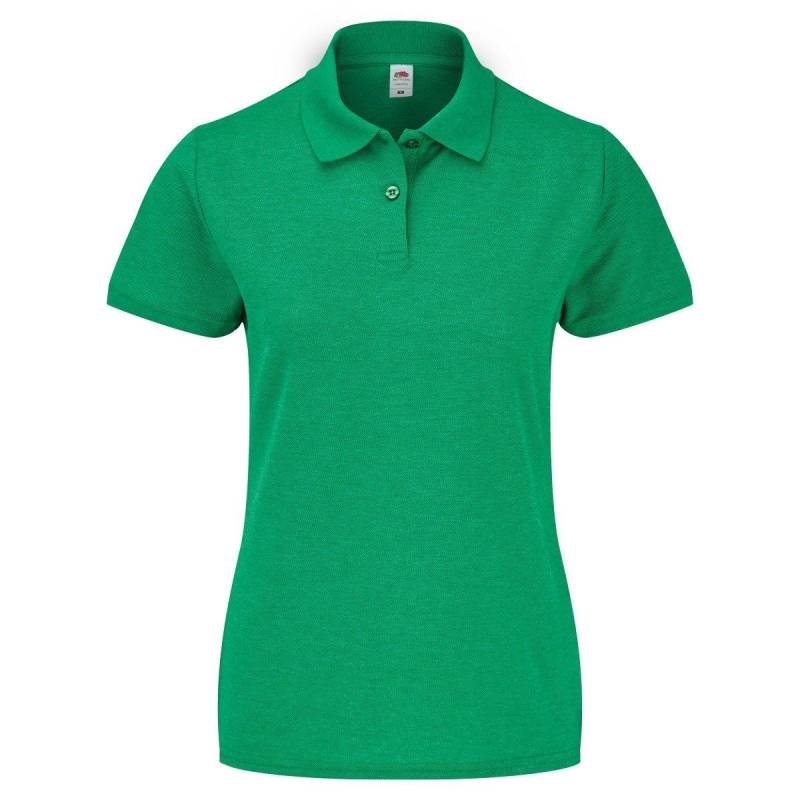 6535 Poloshirt, Kurzarm Damen Grün XL von Fruit of the Loom