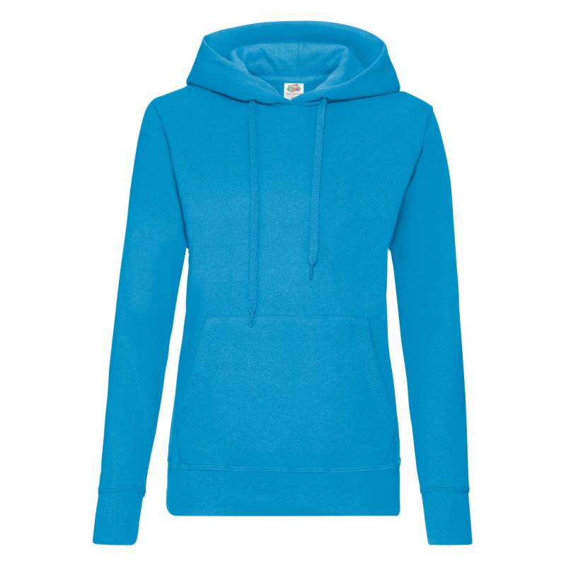 Classic 8020 Kapuzenpullover Damen Blau L von Fruit of the Loom