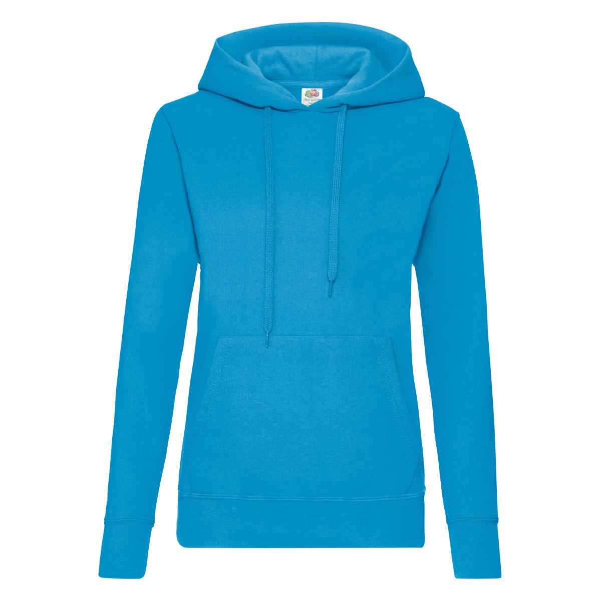 Classic 8020 Kapuzenpullover Damen Blau XL von Fruit of the Loom