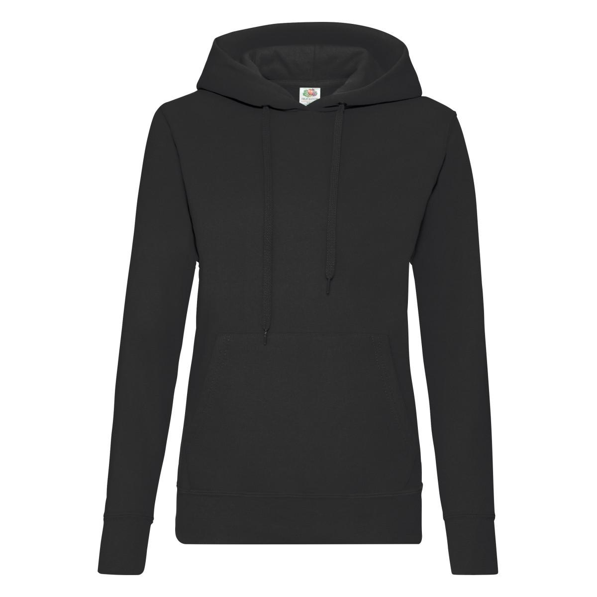 Classic 8020 Kapuzenpullover Damen Schwarz XS von Fruit of the Loom