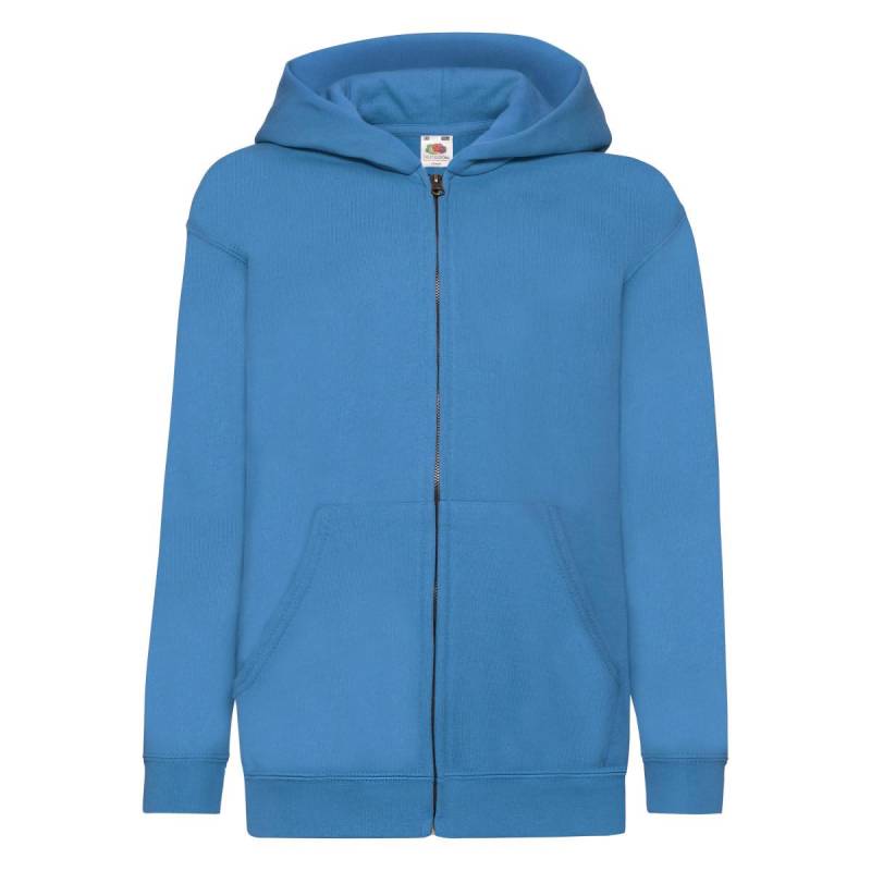 Classic Hoodie Mit Durchgehendem Reißverschluss Jungen Blau 116 von Fruit of the Loom