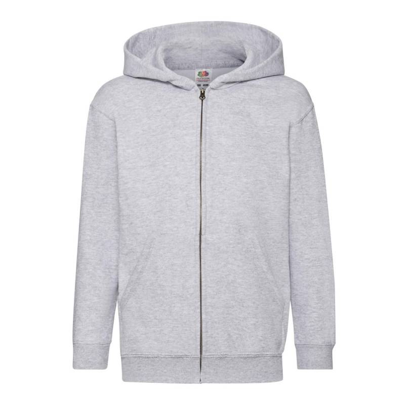 Classic Hoodie Mit Durchgehendem Reißverschluss Mädchen Grau 128 von Fruit of the Loom