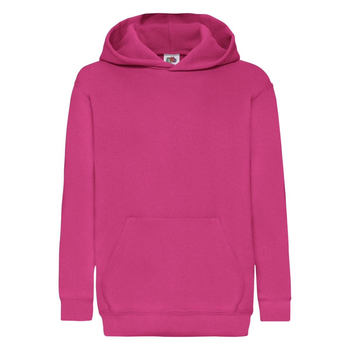 Fruit of the Loom - Classic Sweatshirt mit Kapuze, 128, Fuchsia von Fruit of the Loom