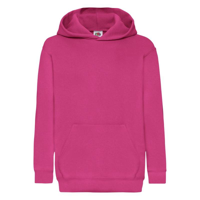 Classic Sweatshirt Mit Kapuze Mädchen Fuchsia 128 von Fruit of the Loom