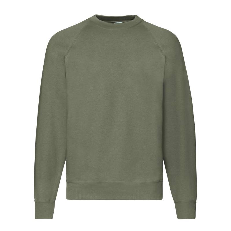 Classic Sweatshirt Raglanärmel Herren Olivegrün S von Fruit of the Loom