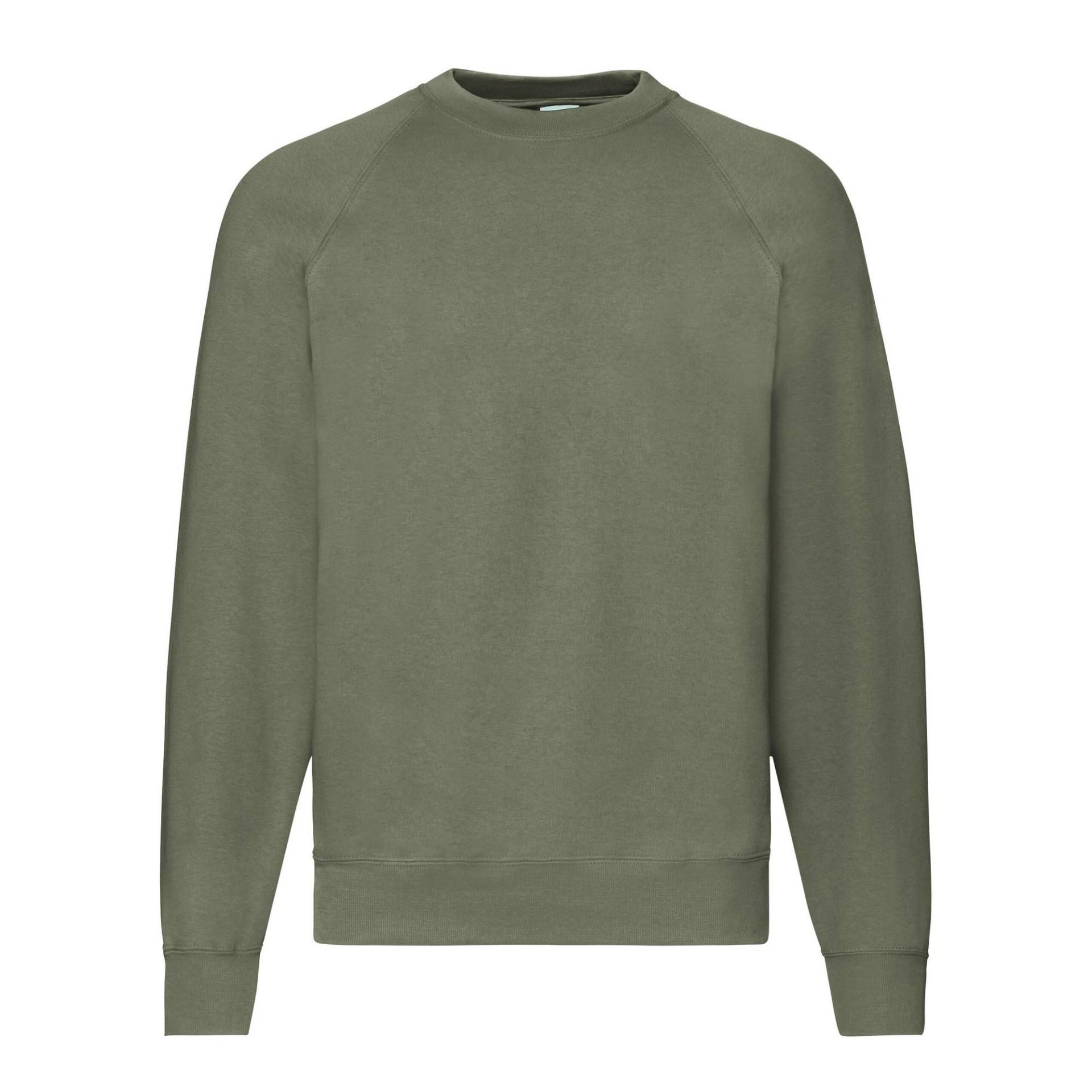 Fruit of the Loom - Classic Sweatshirt Raglanärmel, für Herren, Olivegrün, Größe XL von Fruit of the Loom