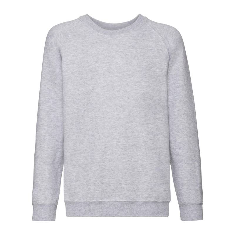 Classic Sweatshirt Raglanärmel Mädchen Grau 128 von Fruit of the Loom