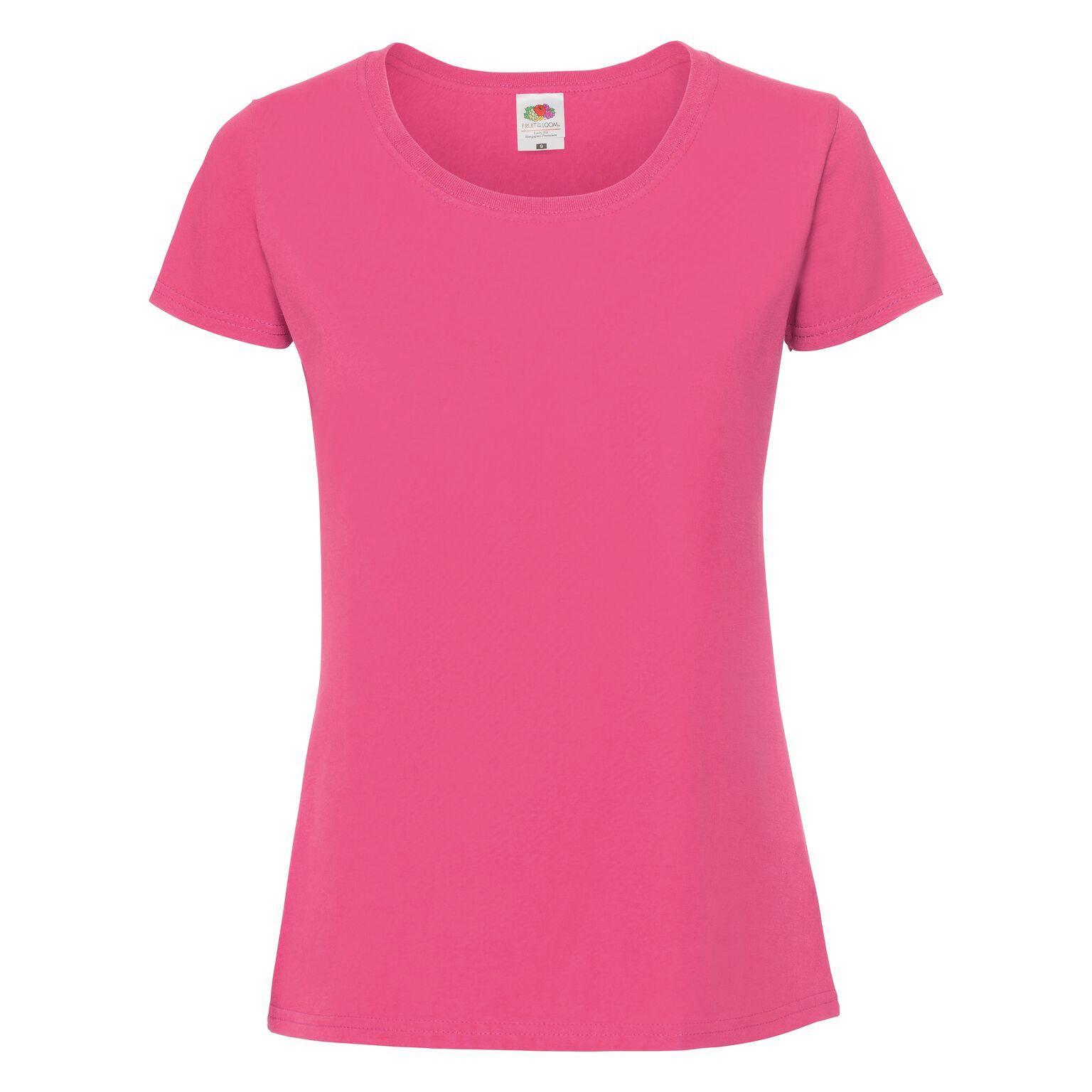 Fit Ringspun Premium-t-shirt Damen Fuchsia L von Fruit of the Loom