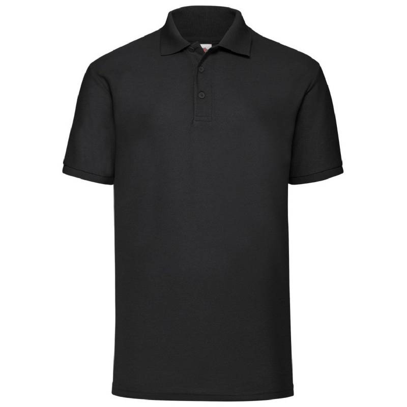 6535 Piqué Poloshirt, Kurzarm Herren Schwarz 4XL von Fruit of the Loom