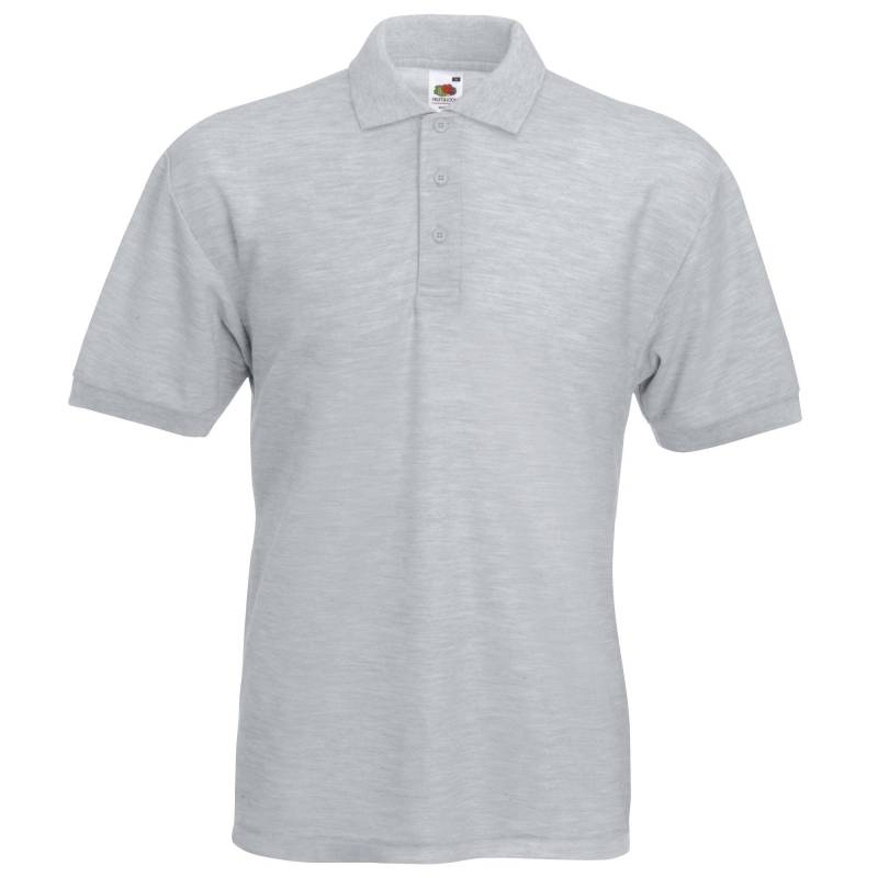 6535 Piqué Poloshirt, Kurzarm Herren Grau 5XL von Fruit of the Loom