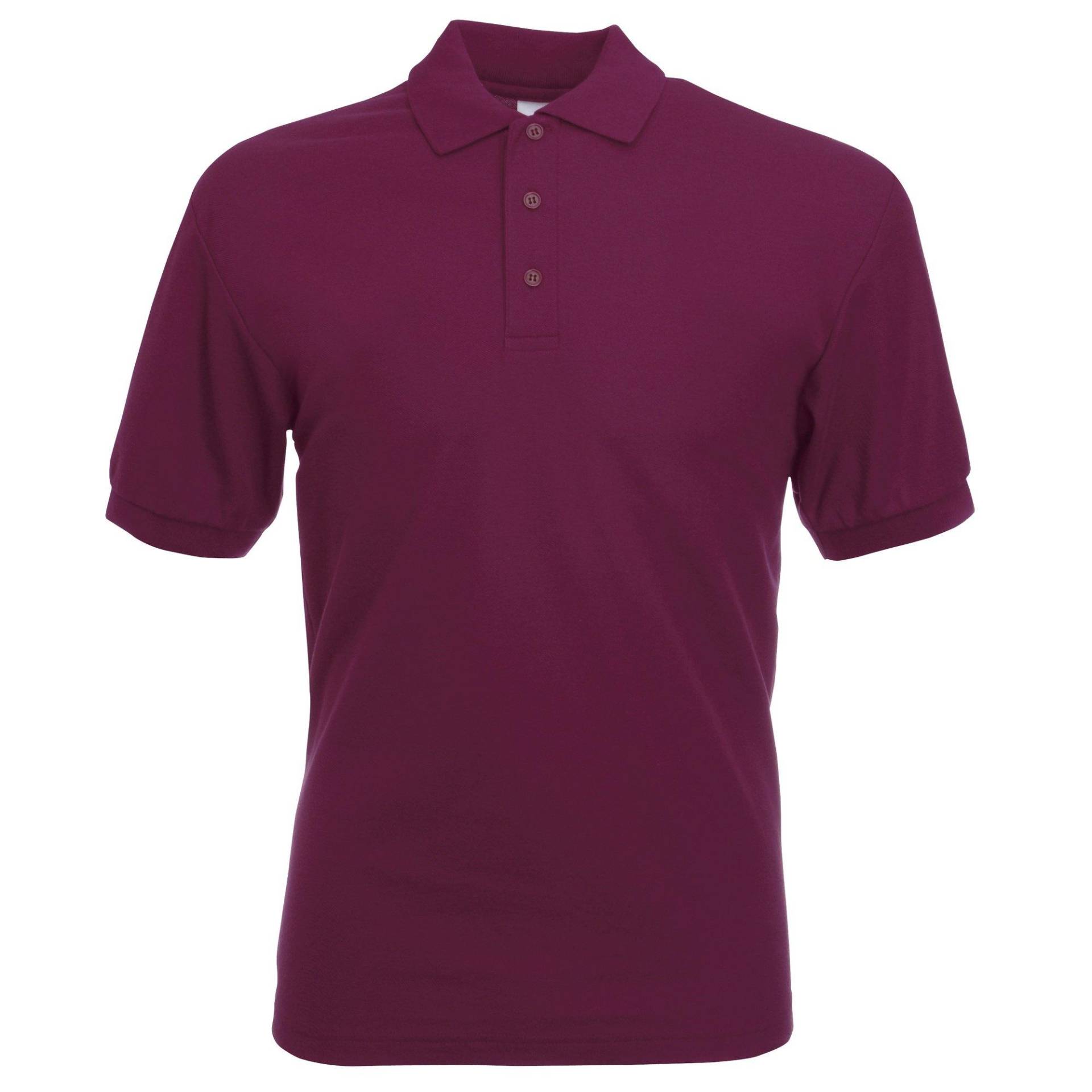 6535 Piqué Poloshirt, Kurzarm Herren Weinrot L von Fruit of the Loom