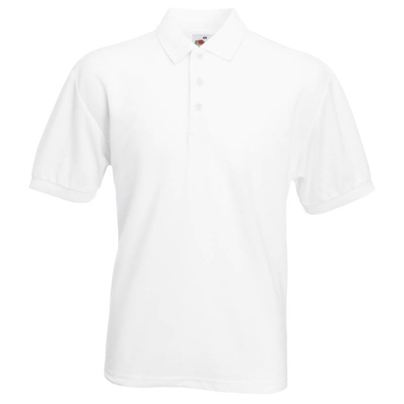 6535 Piqué Poloshirt, Kurzarm Herren Weiss S von Fruit of the Loom