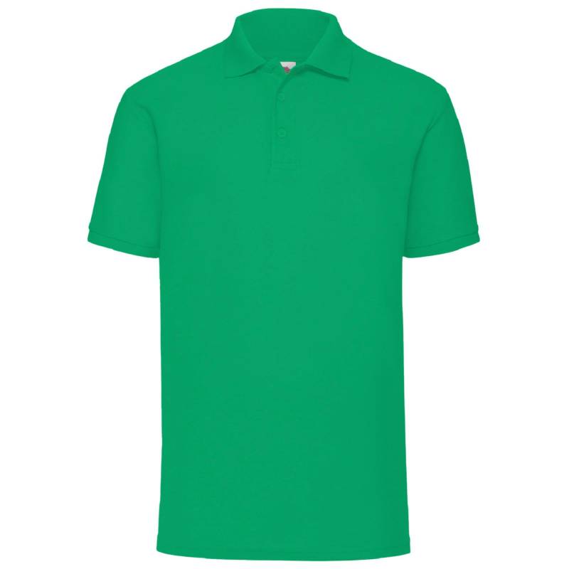 6535 Piqué Poloshirt, Kurzarm Herren Grün S von Fruit of the Loom