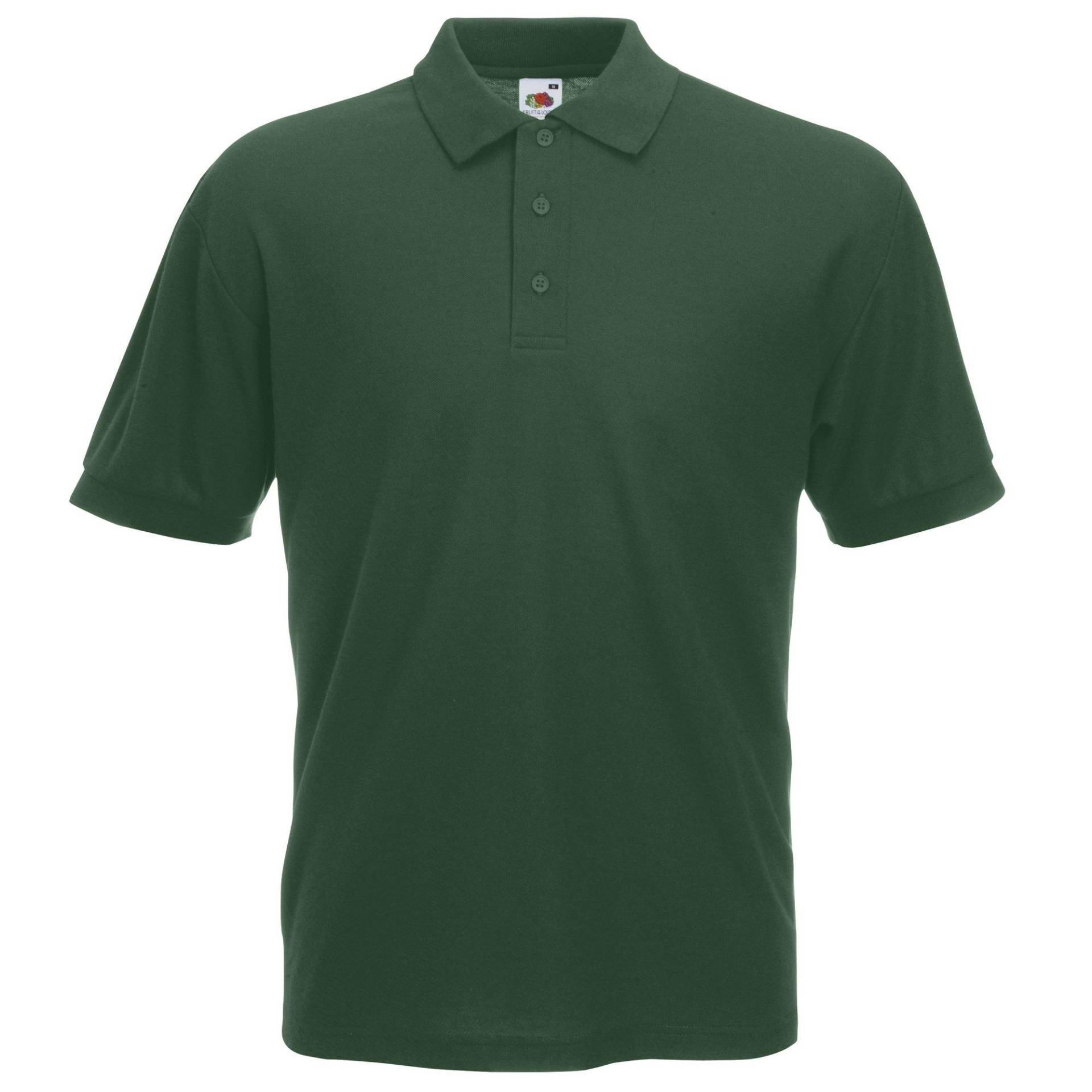 Herren Piqué Poloshirt, Kurzarm Herren Grün 3XL von Fruit of the Loom