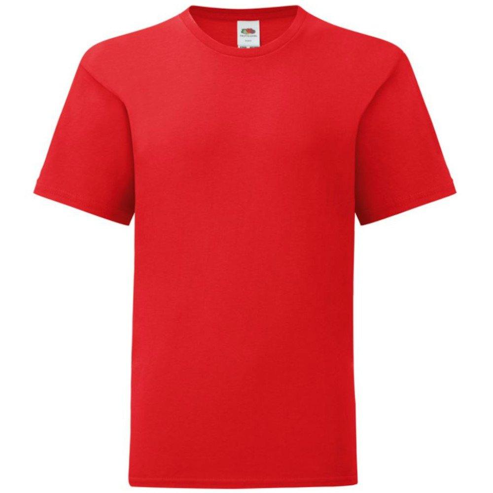 Iconic Tshirt Jungen Rot Bunt 140 von Fruit of the Loom