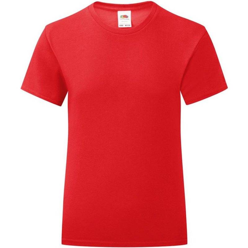 Iconic Tshirt Mädchen Rot Bunt 9-11A von Fruit of the Loom