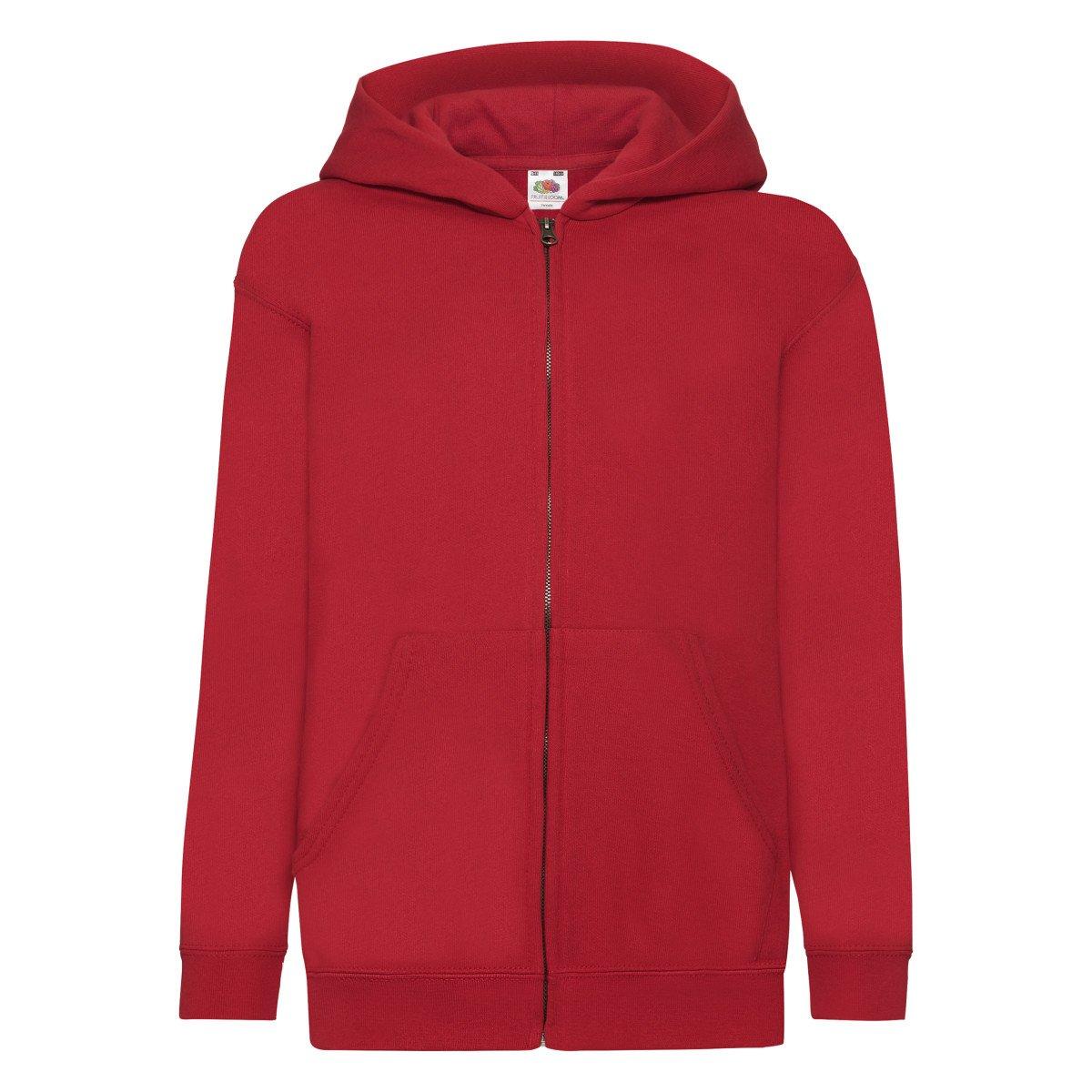 Kapuzenjacke Jungen Rot Bunt 152 von Fruit of the Loom