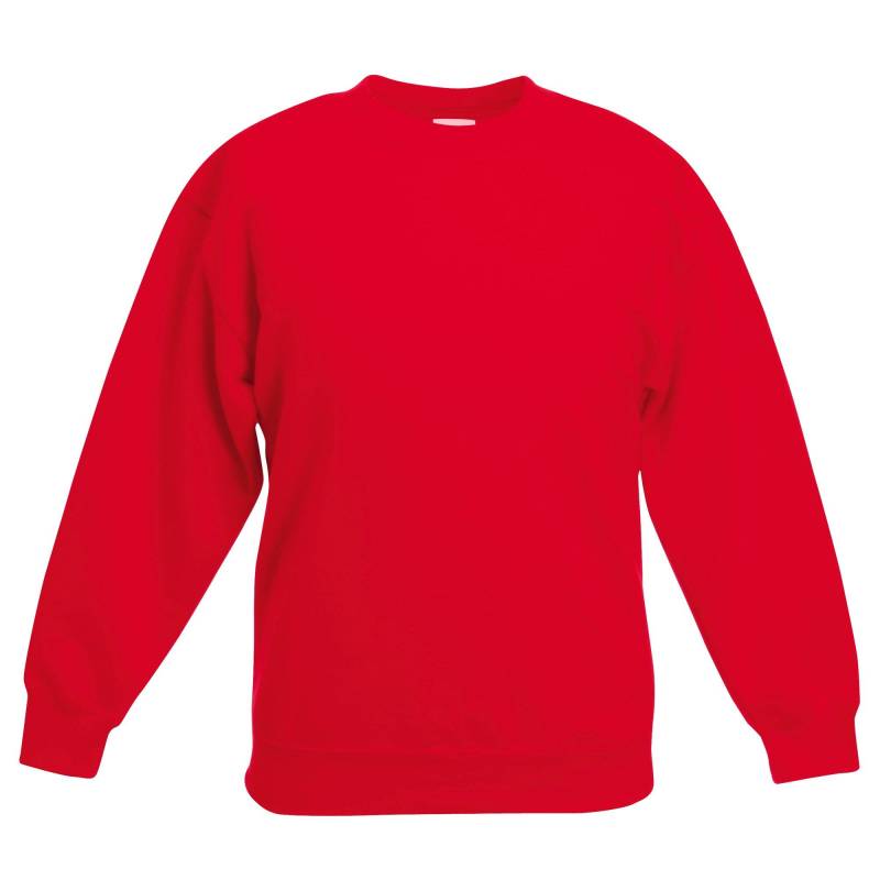 Klassische 8020 Setin Sweatshirt Mädchen Rot Bunt 9-11A von Fruit of the Loom