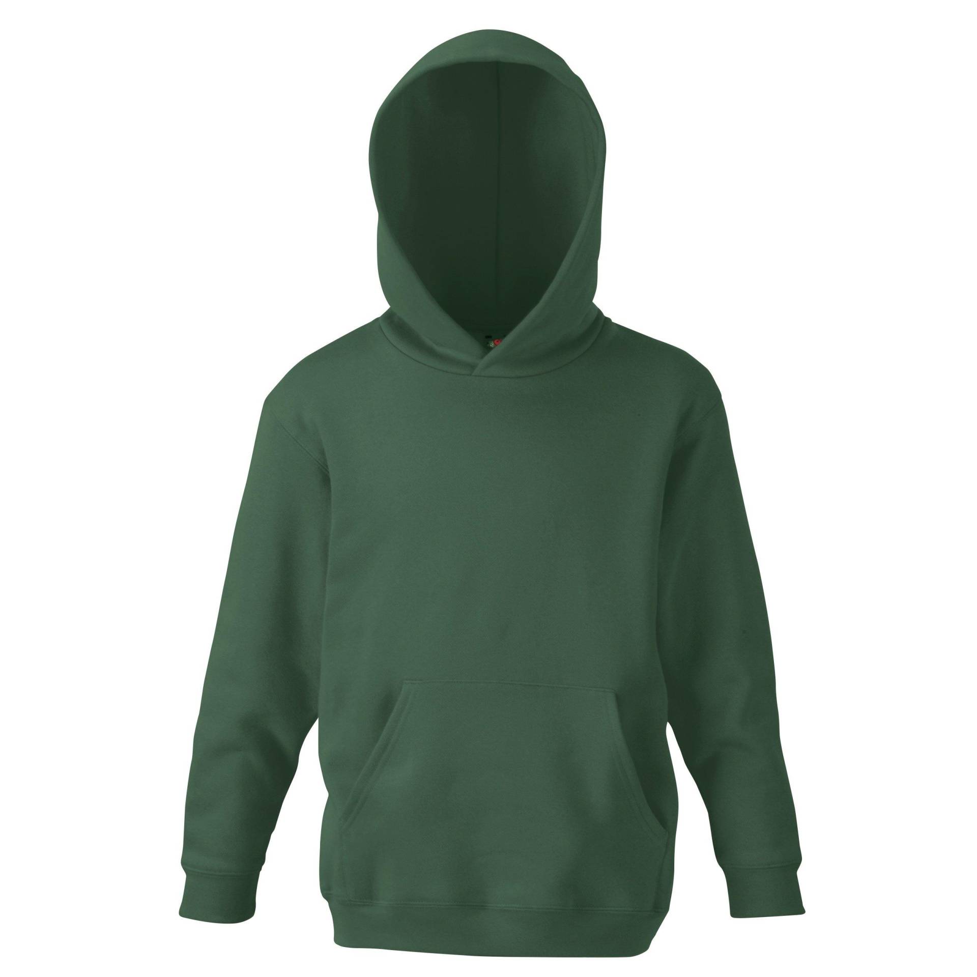 Klassische Hoodie Jungen Grün 5-6A von Fruit of the Loom